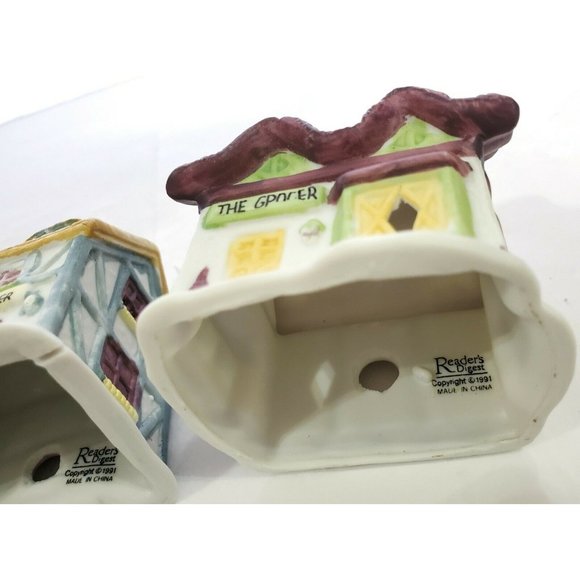 Reader's Digest 3 Christmas Village building Ornaments GROCER BAKER QUEEN'S INN - Picture 9 of 9